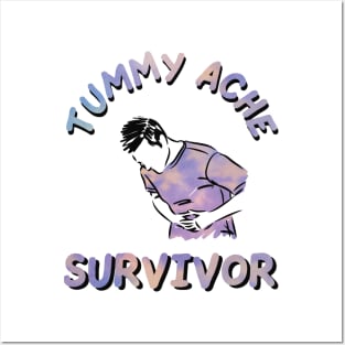 tummy ache survivor tie dye Posters and Art